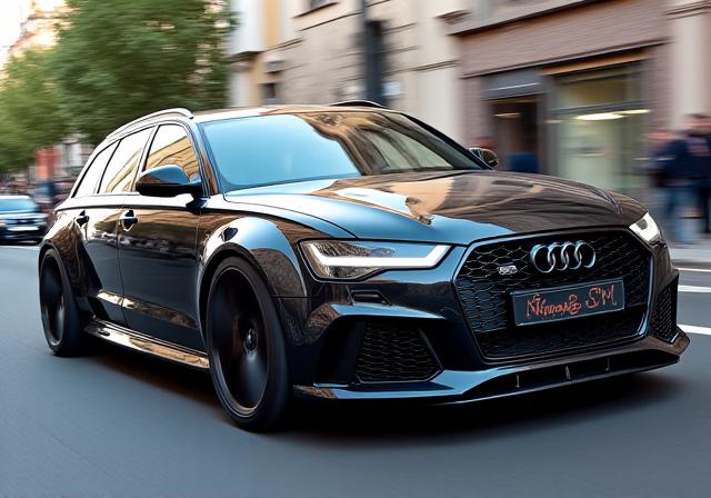 Audi RS6 Avant familiar ensanchado en la calle